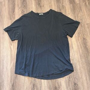 Buck Mason Shirt Mens XL Slub Curved Hem Tee Short Sleeve Black CUT 3824